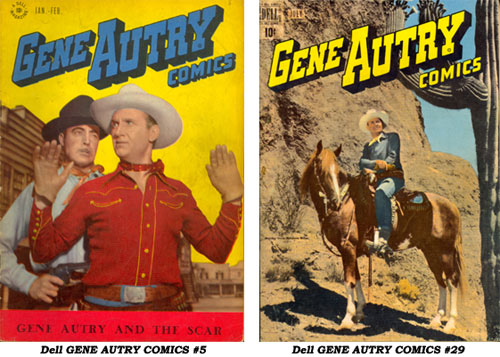 Covers to Dell GENE AUTRY COMICS #5 and #29.