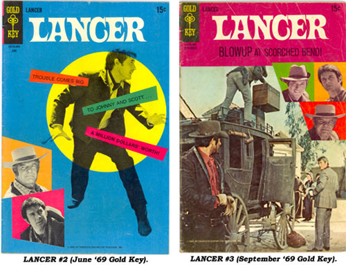 Covers to LANCER #2 (June '69 Gold Key) and LANCER #3 (September '69 Gold Key).