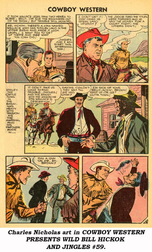 Charles Nicholas art in COWBOY WESTERN PRESENTS WILD BILL HICKOK AND JINGLES #59.