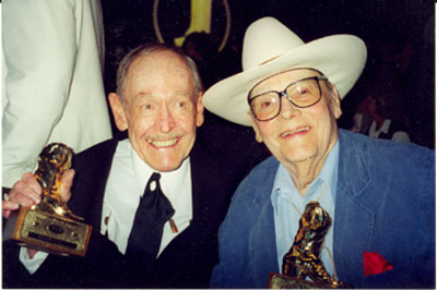 Two of the best with their Golden Boot awards in 2000...Myron Healey and Walter Reed.