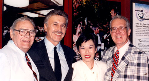 Character player Walter Reed, Michael Ansara (“Broken Arrow”, “Law of the Plainsman”) with his wife, and panel moderator Jim Shoenberger at a Charlotte, NC, film festival.