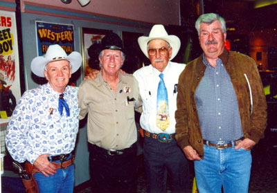 Ben Cooper with stuntmen Neil Summers, Bill Catching and Chuck Bail.