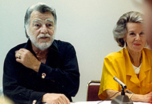 Lash LaRue and Jennifer Holt at a Memphis Film Festival panel discussion.