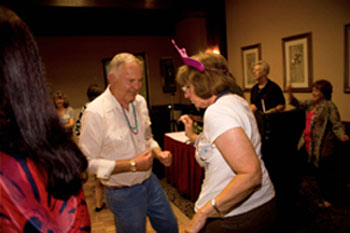 Twistin’ the night away...Boyd and Donna Magers. Discjocky Alex Ward in the background.