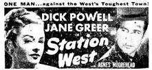 Newspaper ad for "Station West".