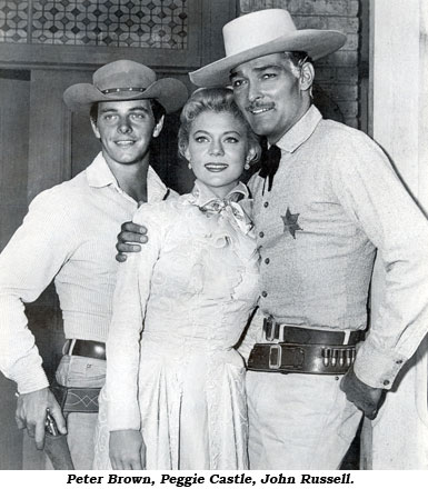 Peter Brown, Peggie Castle, John Russell.