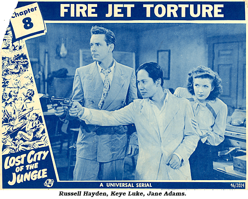 Russell Hayden, Keye Luke and Jane Adams in "Lost City of the Jungle".