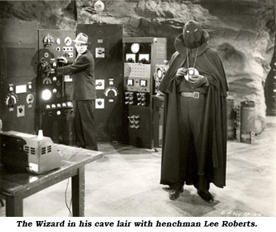 The Wizard in his cave lair with henchman Lee Roberts.