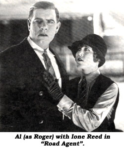 Al (as Roger) with Ione Reed in "Road Agent".