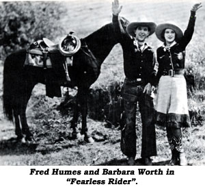 Fred Humes and Barbara Worth in "Fearless Rider".