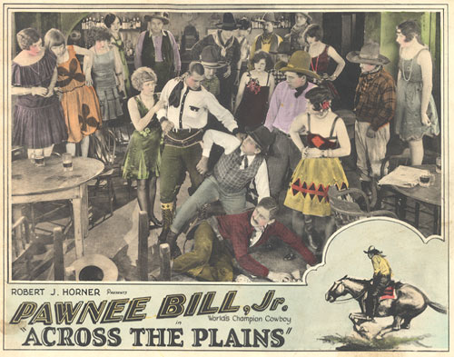 Pawnee Bill Jr. in "Across the Plains" lobby card.