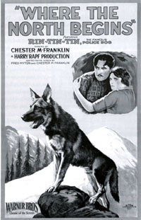 Poster for "Where the North Begins" starring Rin Tin Tin.