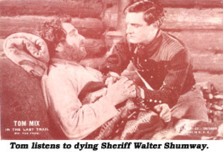 Vending card shows Tom Mix and Walter Shumway