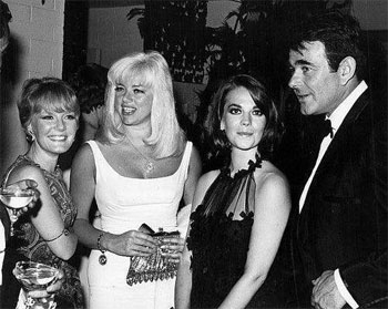 “Cimarron Strip”—Stuart Whitman with three lovlies..singer Petula Clark, actresses Diana Dors and Natalie Wood. 