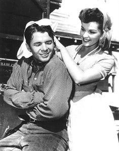 Lisa Gaye dries Audie Murphy’s hair following a scene in Universal’s 
“Drums Across the River” (‘54). 