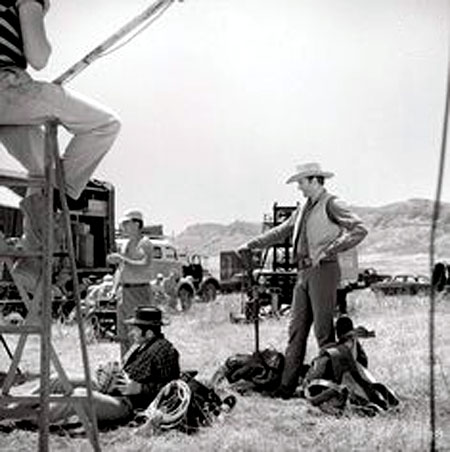 James Arness on location for an episode of “Gunsmoke”.