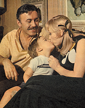 Michael (“Broken Arrow”, “Law of the Plainsman”) Ansara and wife Barbara Eden with their son Matthew. 