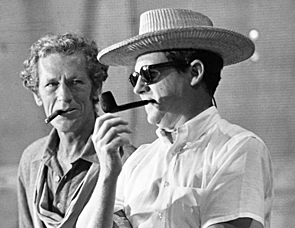 Actor John Anderson and director Burt Kennedy take a smoke break while filming “Young Billy Young” at Old Tucson in July 1968. 