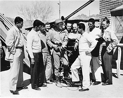 Members of the Cleveland Indians baseball team take a break from Spring Training in the ‘50s to visit Old Tucson where John Ireland was filming “Gunfight at O.K. Corral”. (L-R) Early Wynn, Don Mossi, Bobo Lemon, Hal Narango, Jim Hegan, George Strickland, Bobby Avila, Hank Aguirre and Hoot Evans. 