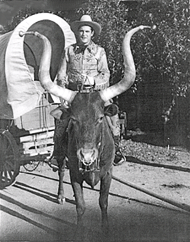 That’s a lotta bull! Ken Maynard. (Note the tips on the bull’s horns.) 