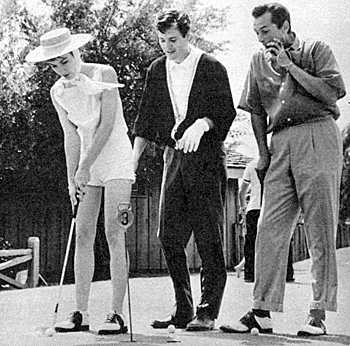 Richard (“Big Valley”) Long and his at the time actress wife Mara Corday with their good pal and equally avid golfer Jack (“Maverick”) Kelly. 