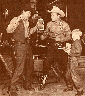 Roy Rogers clowning around on the set in the late '40s. 