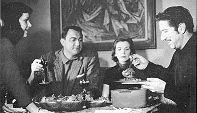 Richard ("Have Gun-Will Travel") Boone serves up his own version of beef stew to his wife Claire, director Andrew McLaglen and his wife.