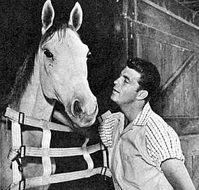 Dale "Tales of Wells Fargo" Robertson keeps four of his horses at his 
place in Sepulveda, CA, and has a breeding farm in Oklahoma. 