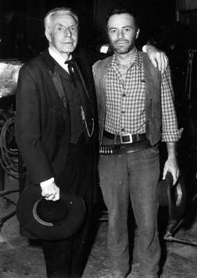 House Peters Jr. and Sr. while filming Gene Autry's "The Old West" ('52 Columbia). It was the first film in 23 years for the senior Peters. 