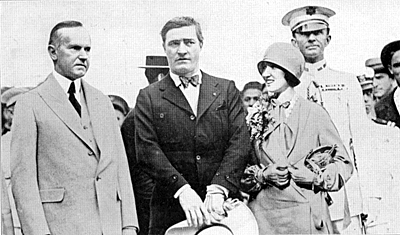 Tom Mix and his wife at a Garden party with President Coolidge in Amsterdam, Netherlands for a War Victim's benefit.