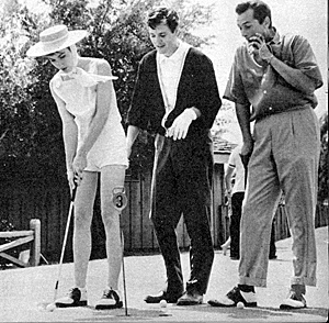 Richard "Big Valley" Long and his wife Mara Corday with their good pal 
and equally avid golfer, Jack Kelly. 