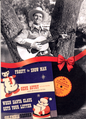 2025 Christmas card from the Autry Museum celebrating the 75th anniversary of Gene Autry's "Frosty the Snowman" in 1950.