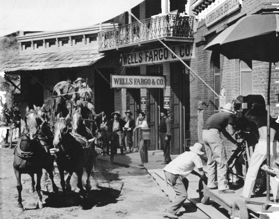 Taken during the making of “Wells Fargo” with Joel McCrea in 1936. (Thanx to Jerry Whittington.) 