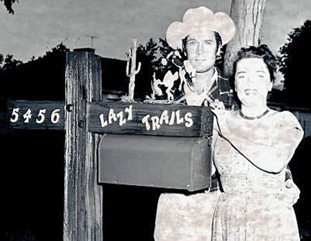 Clayton Moore and his wife Sally at their Lazy Trails home in Tarzana. Sally was his wife from 1943 til her death in 1986. (Courtesy Lone Ranger Fan Club website.)