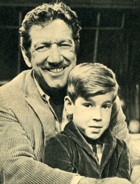 6' 2" craggy faced Richard Boone, star of “Have Gun Will Travel”, with his son Peter in 1961.