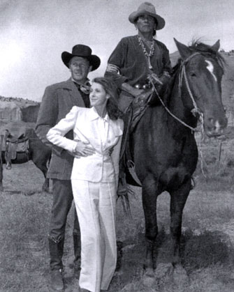 Frances Dee and Joel McCrea on location for “Colorado Territory” (‘49 WB).