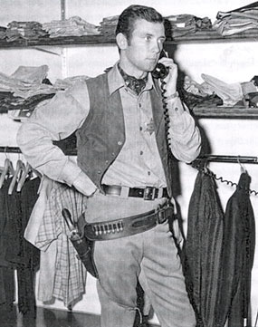 TV’s “The Deputy”, Allen Case, tends to his other business interests between scenes.