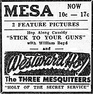 Ad for "Westward Ho!"