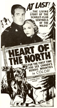 Newspaper ad for "Heart of the North" starring Dick Foran.